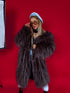 LUX artificial fur coat "ICY" LD05- choco